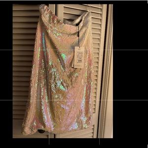 Cute festive white iridescent sequin skirt